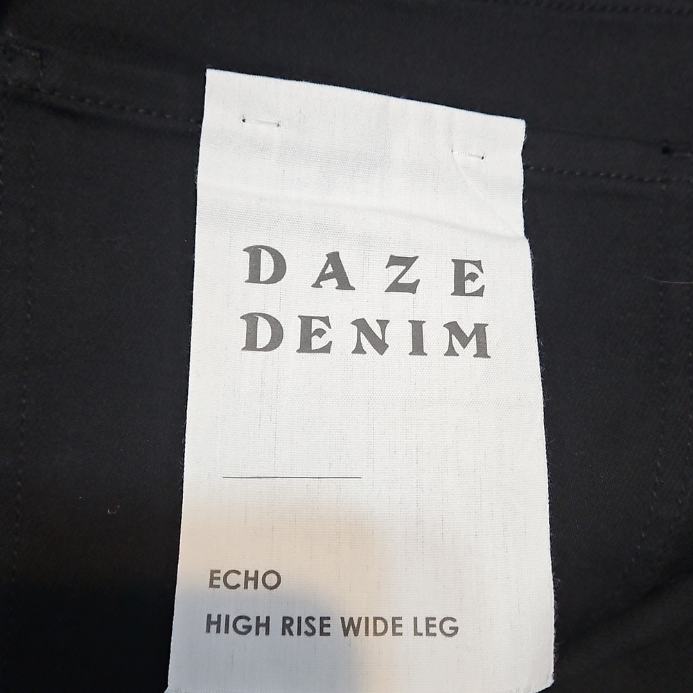 DAZE Denim Echo High-Rise Wide Leg Black Jeans-NWT - Picture 11 of 13